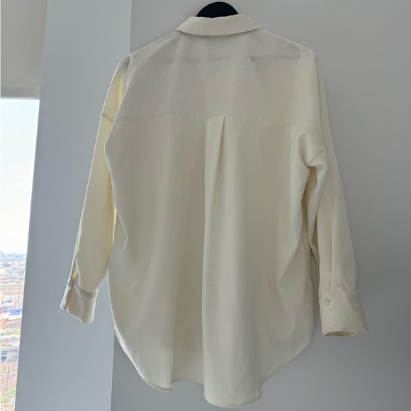 Zara Soft Feel Corduroy Shirt in Cream - Picture 3 of 6